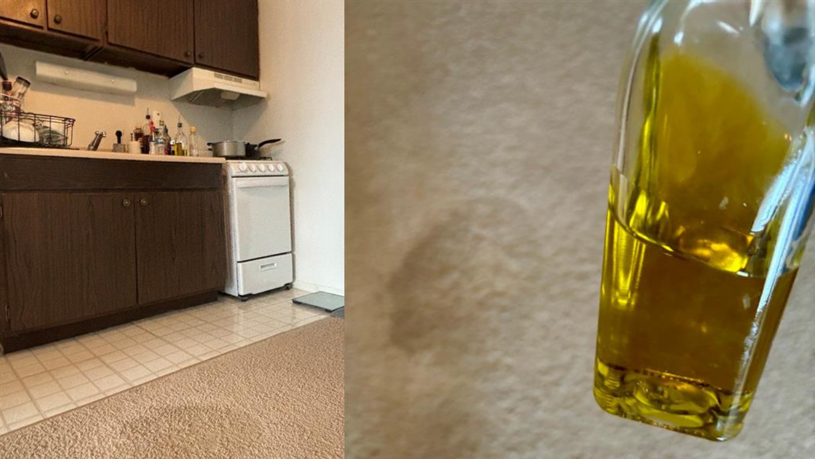 oil stain on kitchen carpet
